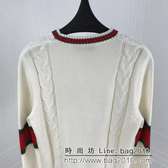 GUCCI古馳 官網同步 18fw秋冬新款 雙側經典提花配色 針織毛衣 情侶款 ydi1738